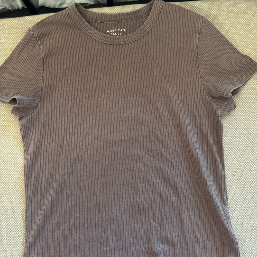 American Eagle Outfitters Brown Ribbed Crop Top